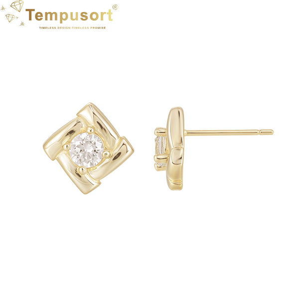 White Zircon 925 Silver Female Earrings