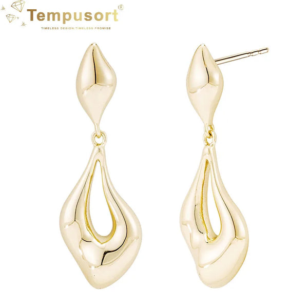 14K Gold Hollow Trendy Dangle Earrings