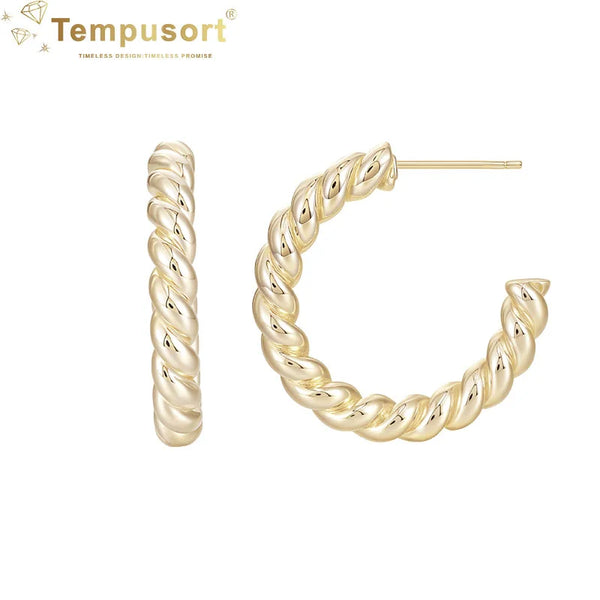 S925 Silver 14K Gold Plated Hoop Earrings