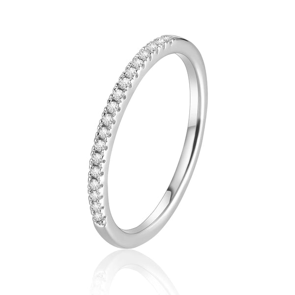 925 Sterling Silver Stackable VVS1 Moissanite Ring