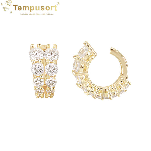 S925 Cuff Earrings Zircon
