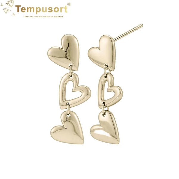 S925 Hollowed-out Heart Earrings