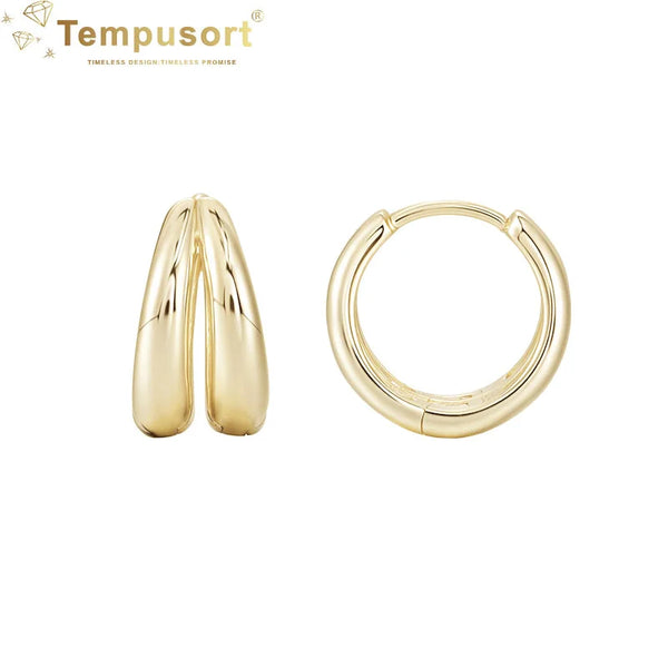 Huggie Earrings 10&12 mm 925 Silver 14K Gold Plated Unisex