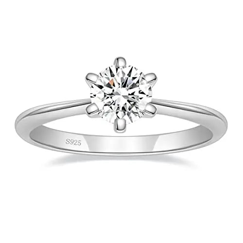 S925 Silver 1 ct Engagement Moissanite Ring