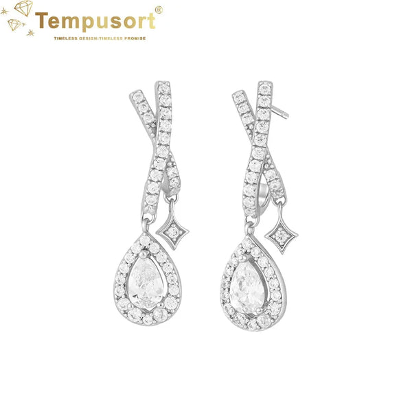 Teardrop Dangle Earrings S925 14K Plating